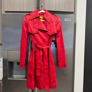 Catherine Malandrino Vibrant Red Trench Coat